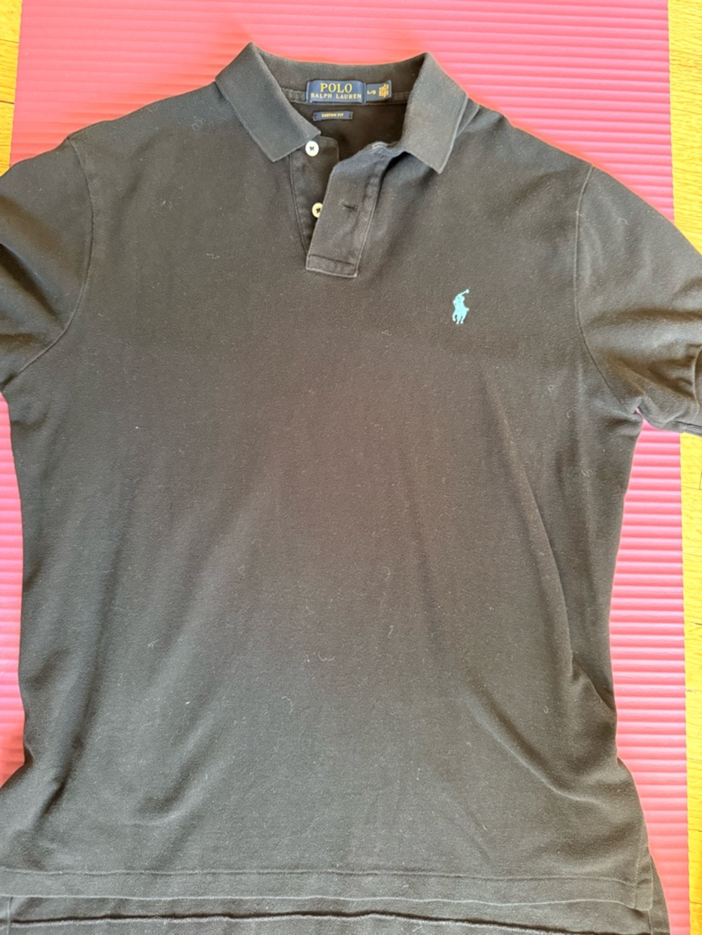 Ralph Lauren Black Polo Shirt with Teal Pony